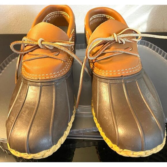 L.L. Bean Men's Bean Boots, Rubber Mocs Size 8 Medium Brown/Tan - Picture 1 of 13